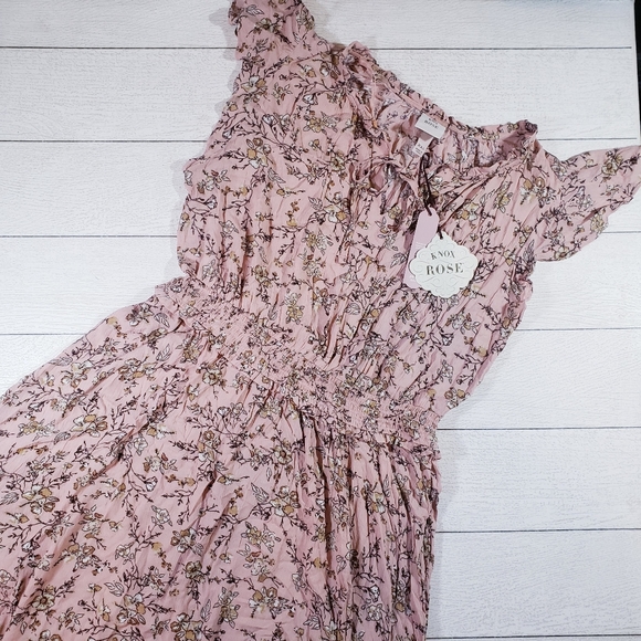 Knox Rose Flutter Sleeve Asymmetrical Midi Dress - Picture 2 of 6